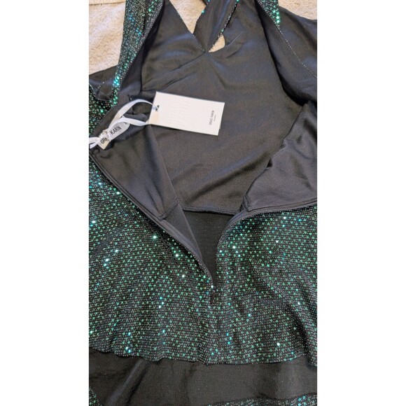 Grace Karin 2XL Sequin Cross-Strap Top Green Metallic Sparkle Plus Size NWT - Picture 8 of 10